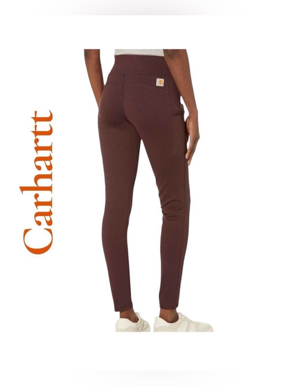NEW Carhartt FORCE FIT Women's Dark Brown - Plum Mid-Rise Utility Leggings SZ XS